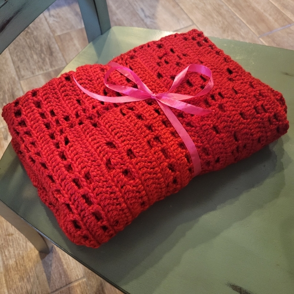 handmade Bedding Red Baby Blanket Throw Handmade Baby Gift New